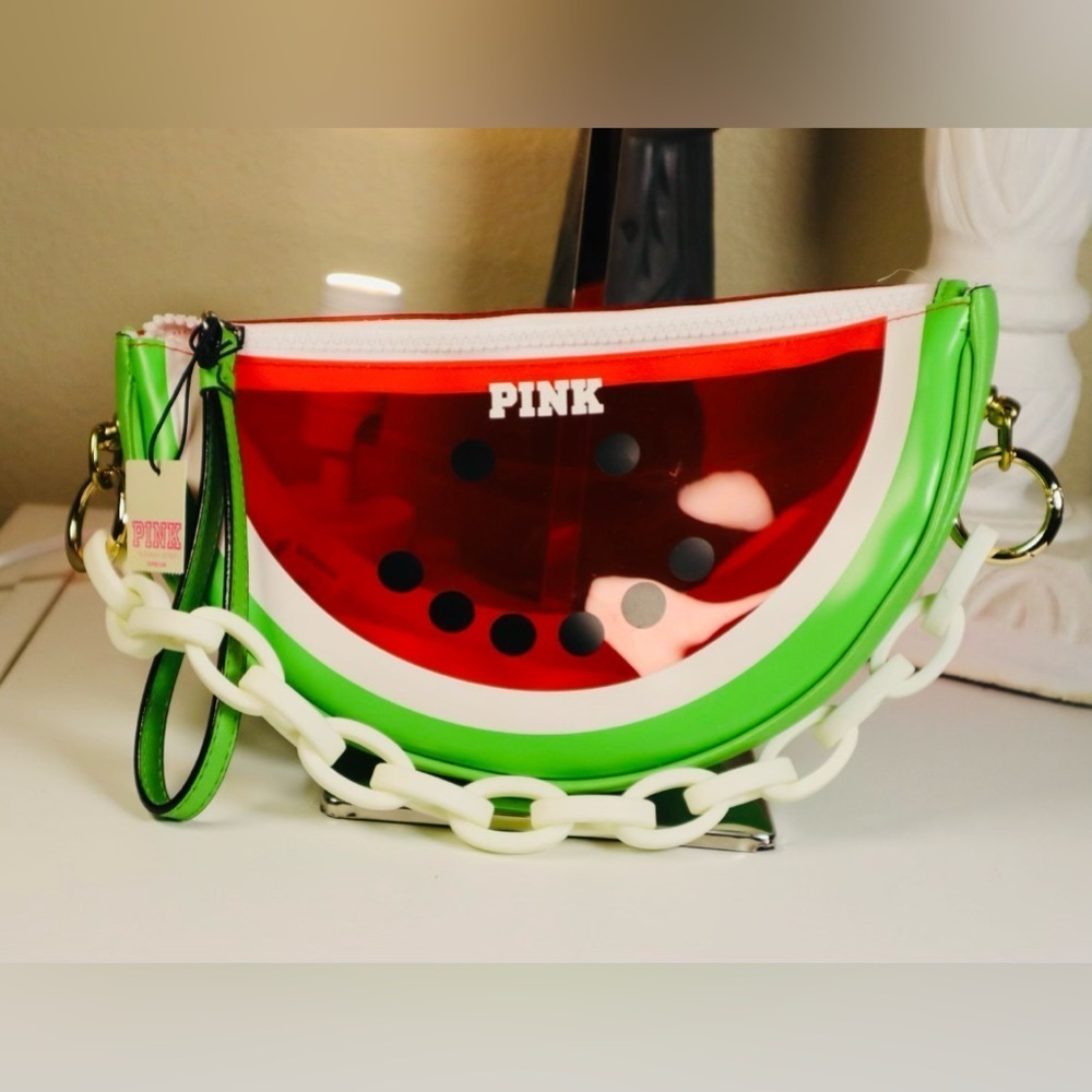 Pink | Victoria’s Secret Watermelon Clutch w/unbranded Chain - Picture 3 of 5